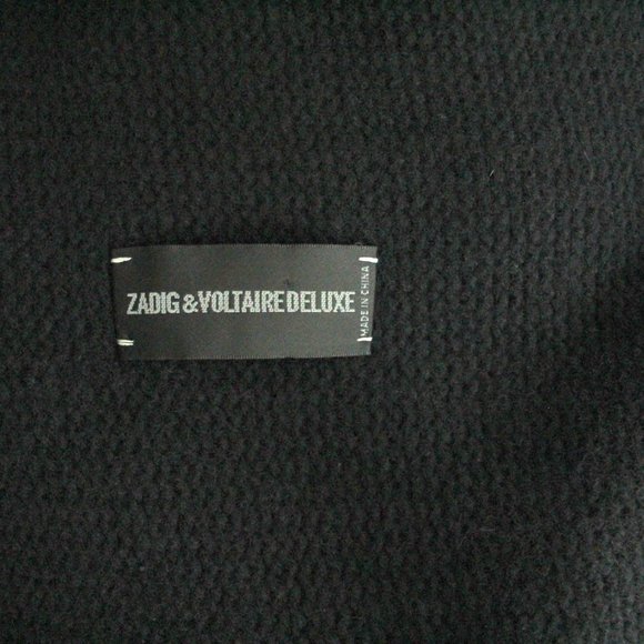Zadig & Voltaire Deluxe Cambi Black Cashmere Asymmetrical Sweater Cardigan L - Picture 5 of 6